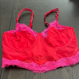 Auden Red and Pink Lace Bra